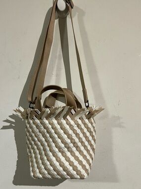 Naghedi small fringe bicolor bag